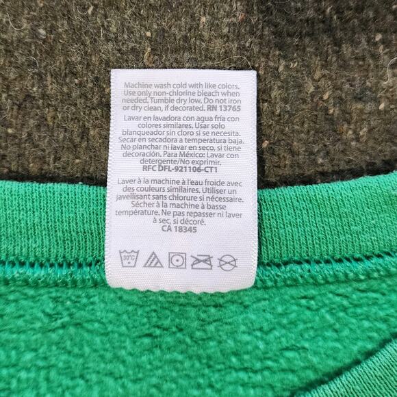 Jerzees Grumpy Cat Meowy Christmas Sweatshirt Unisex Green Size Large Holiday - Picture 4 of 8